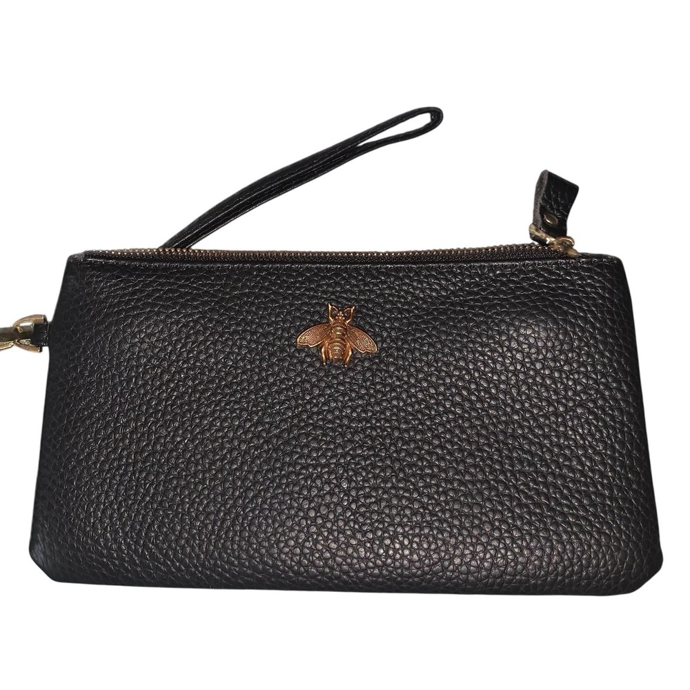 imeetu Women's Wristlet Clutch Purse Leather Cell Phone Wallet Handbag Black